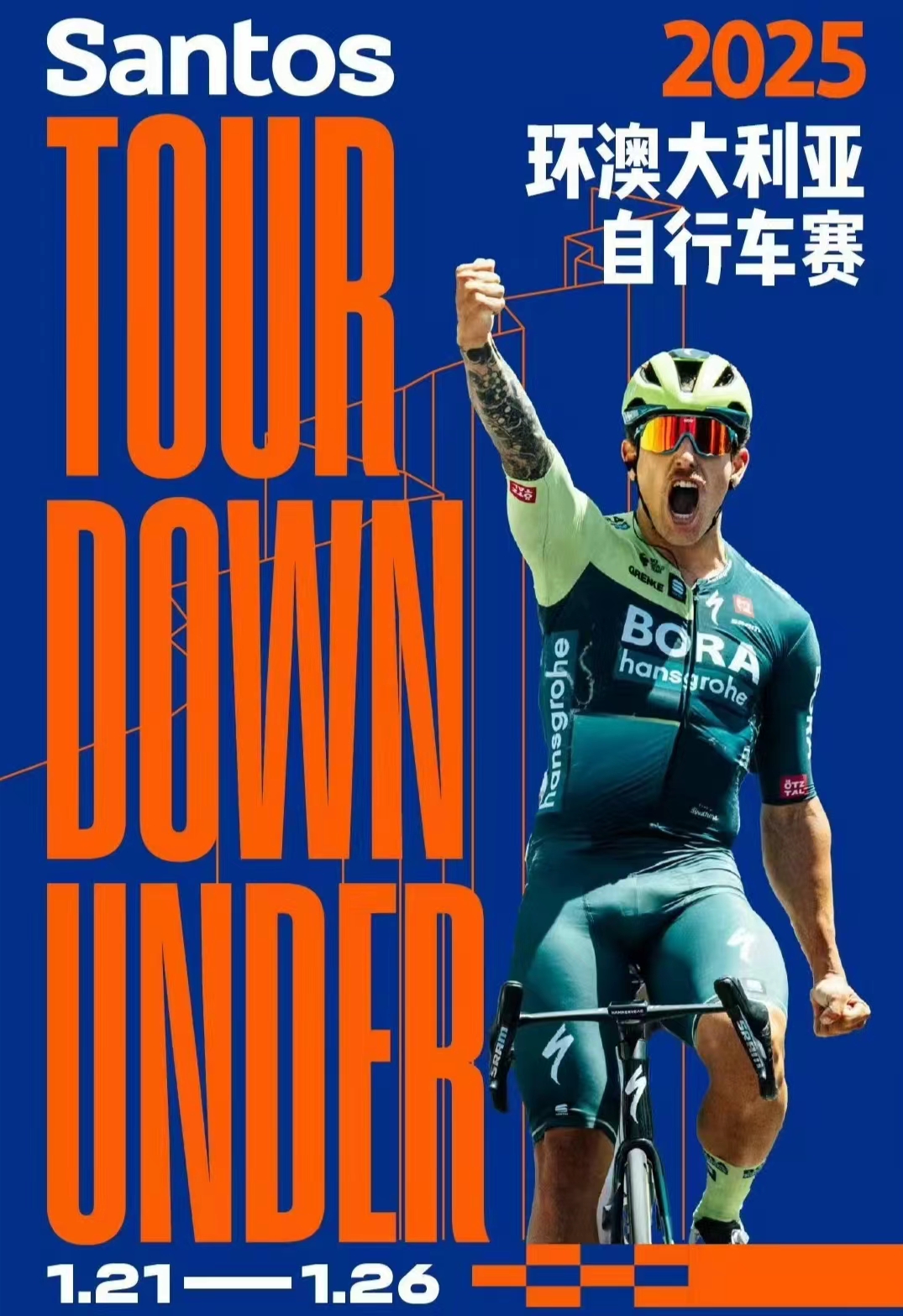 Il Tour Down Under 2025 inizia e il team Bora vince la prima tappa del campionato
